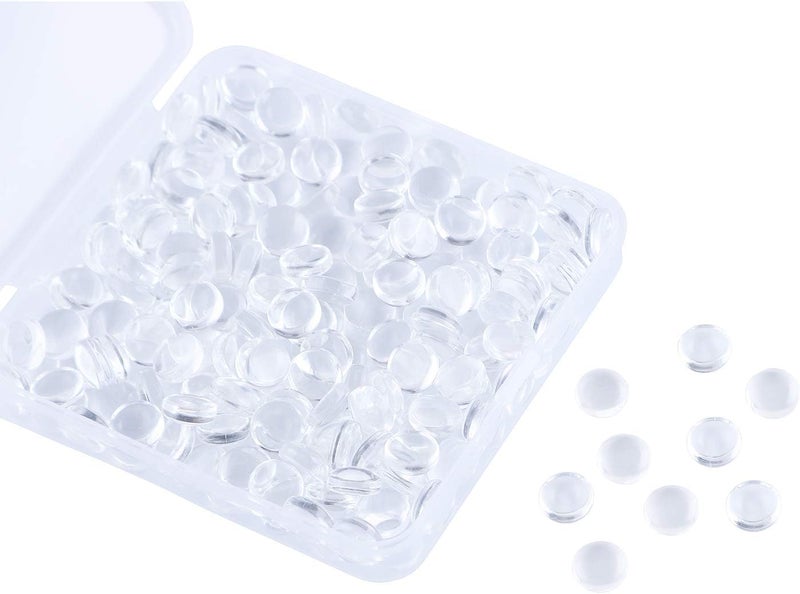 HAUTOCO 200pcs 8mm Glass Cabochons Round Clear Cabochons Dome Tiles for Earring Necklace Pendant Ring Keychain DIY Craft Jewelry Making - Image 1